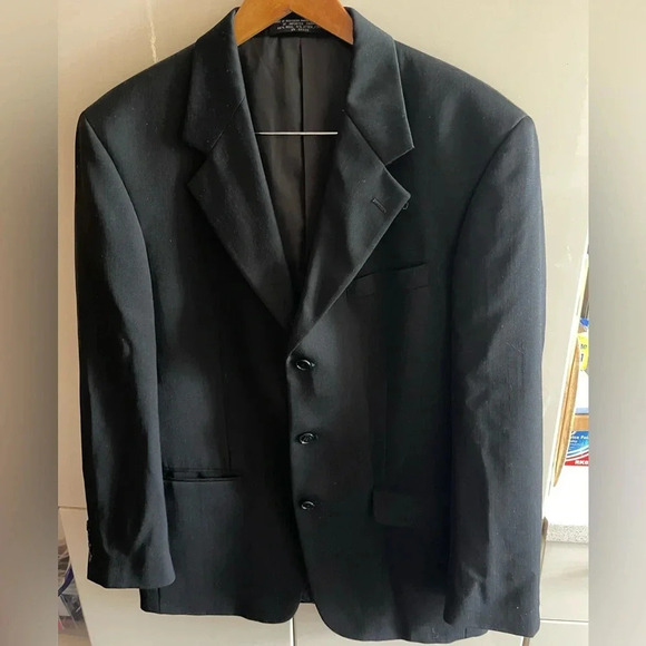 Jones New York Prato Mens Wool Suit Jacket Golden Fil Size R 40  black - Picture 1 of 10